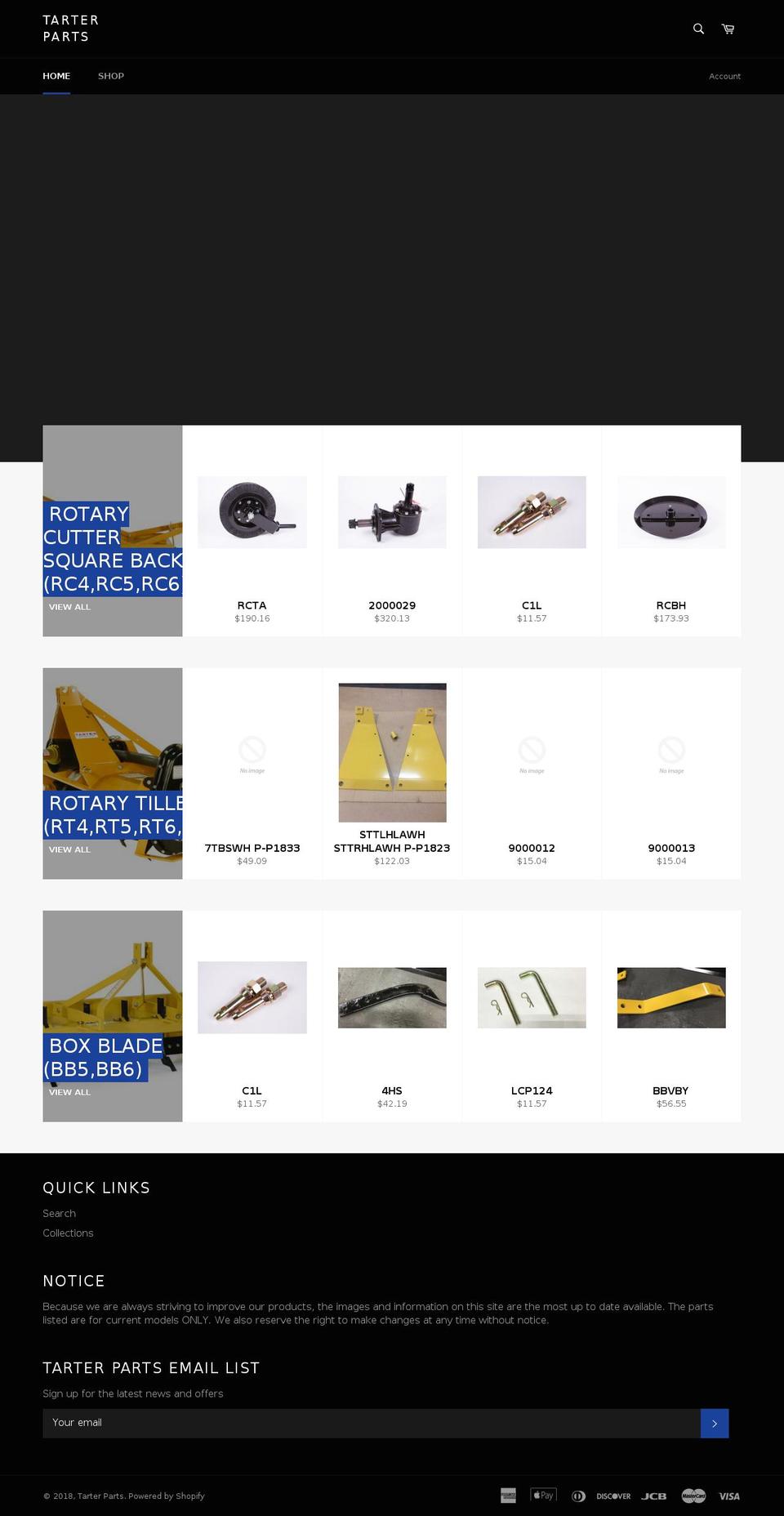 tarterparts.com — Shopify storefront screenshot