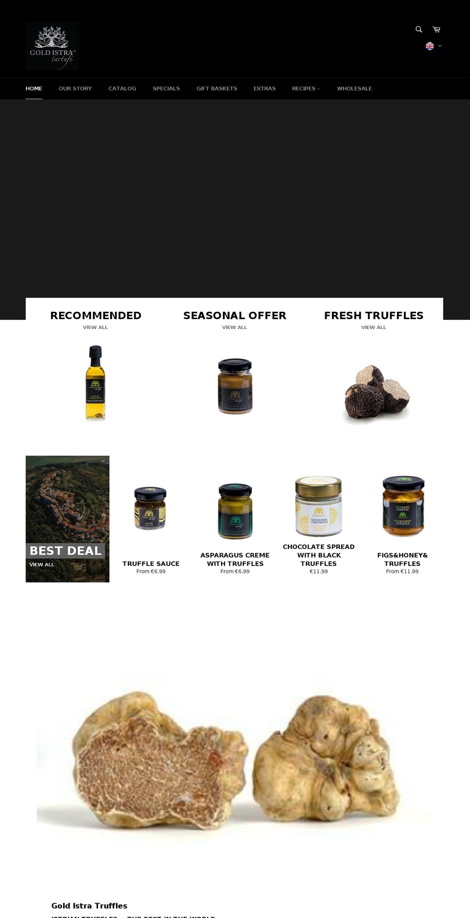 Gold Istra truffles Shopify theme site example tartufi.si