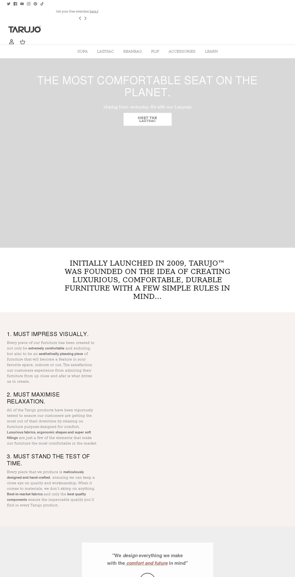 tarujo.com shopify website screenshot