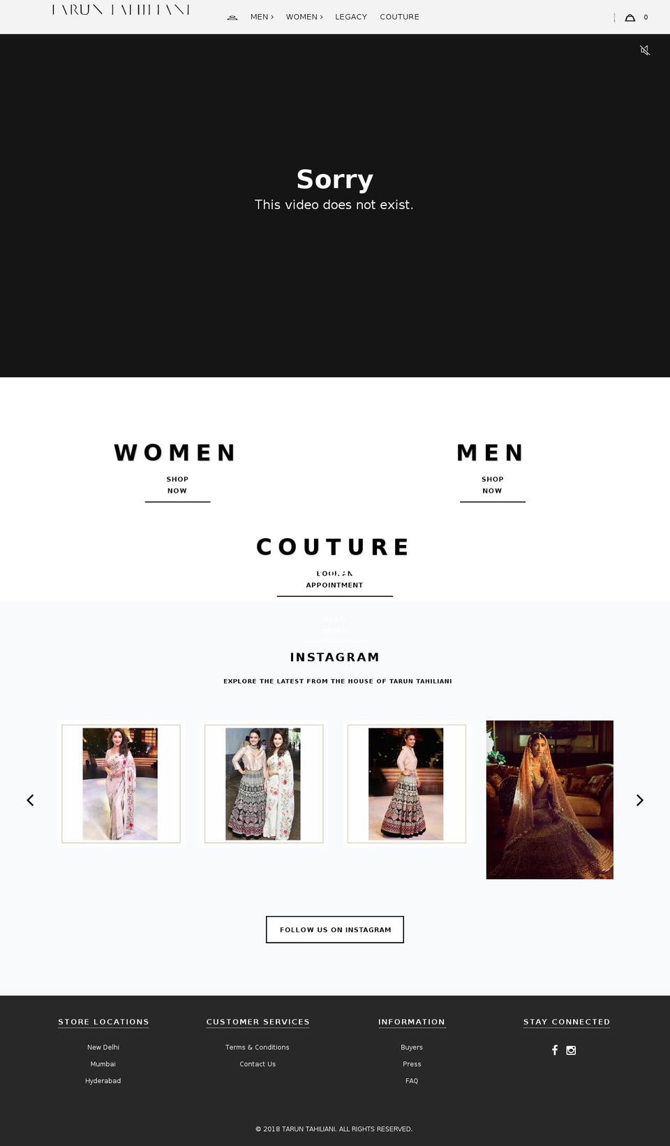 taruntahiliani.com — Shopify storefront screenshot