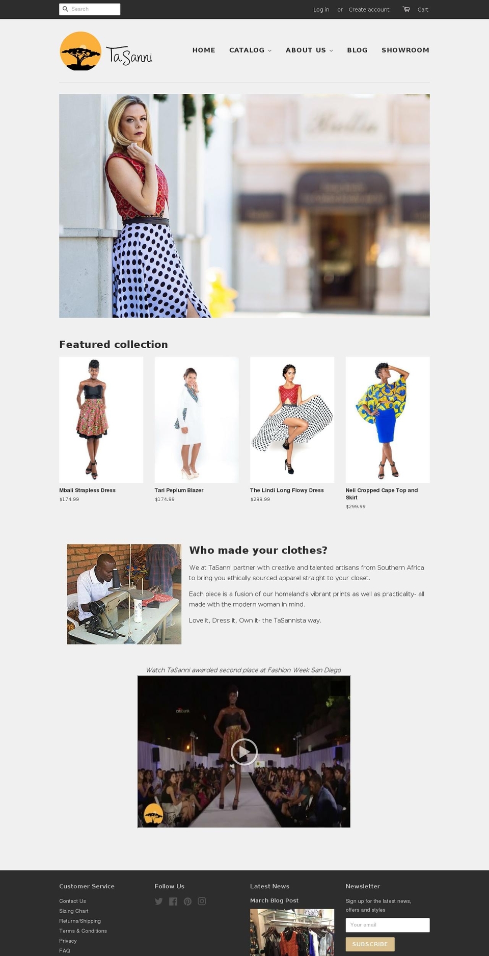 tasanni.com shopify website screenshot