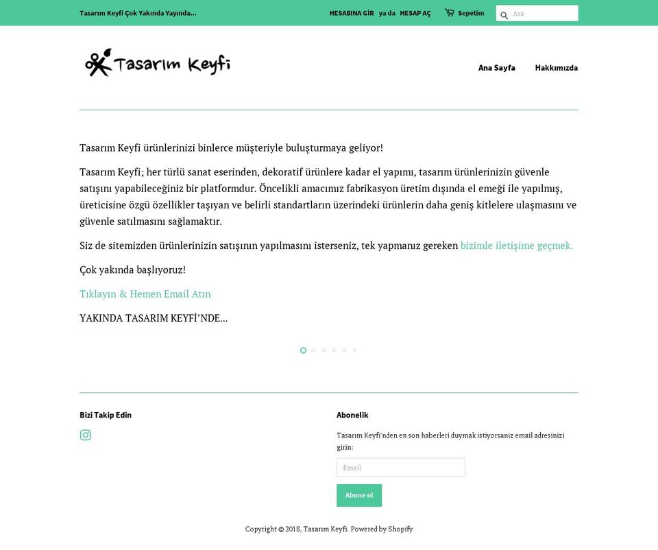 tasarimkeyfi.com — Shopify storefront screenshot