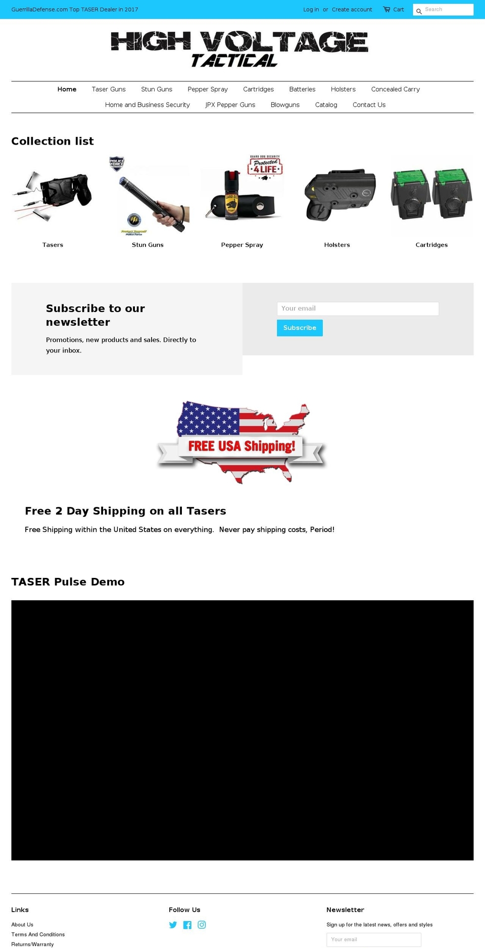 taserproducts.com — Shopify storefront screenshot