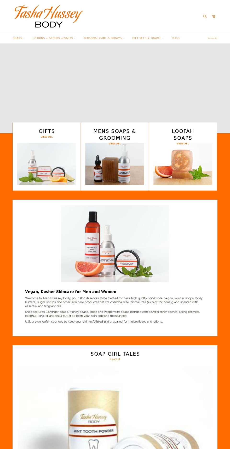 tashahusseybody.com — Shopify storefront screenshot