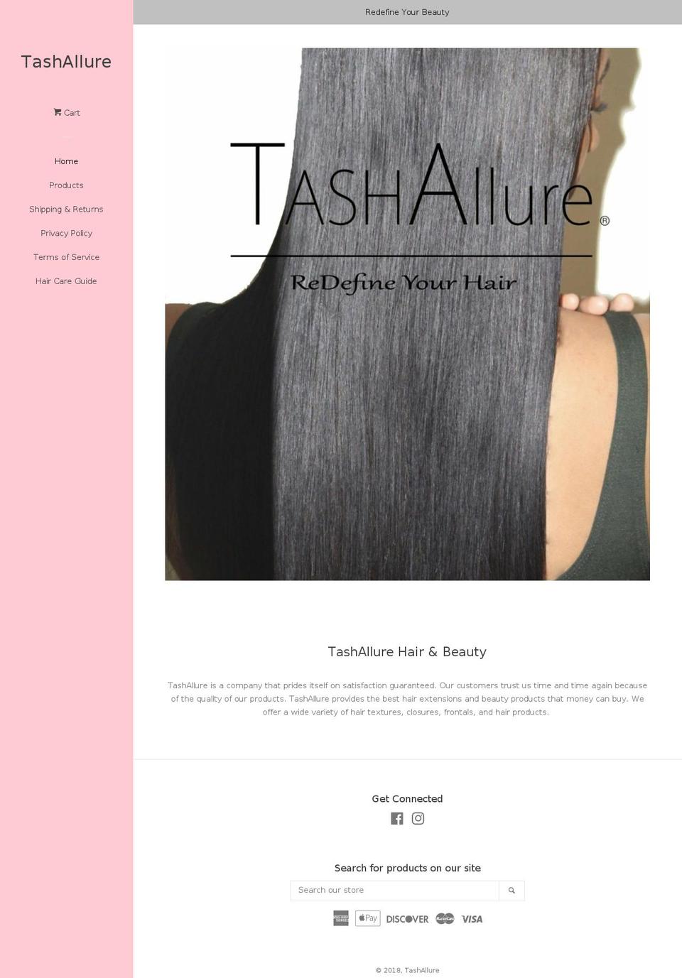 tashallure.com — Shopify storefront screenshot