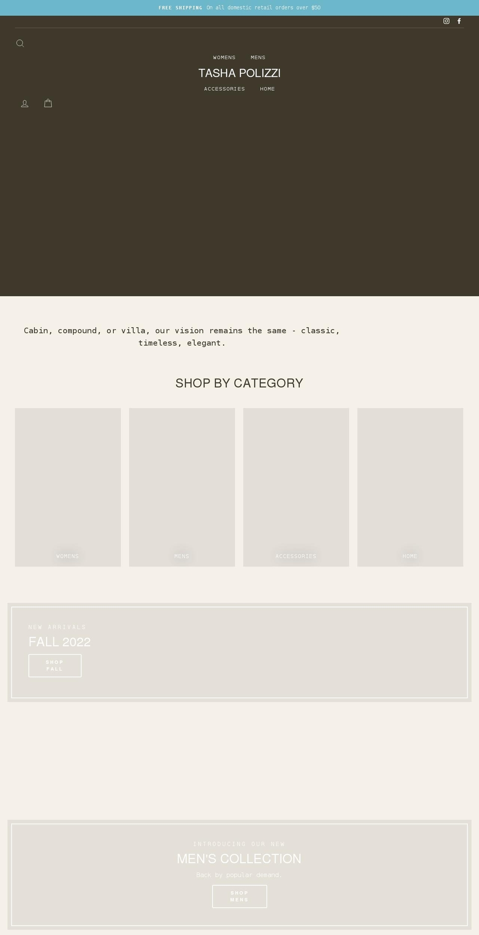tashapolizzi.com shopify website screenshot