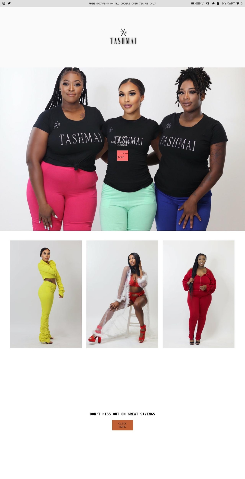 tashmai.com shopify website screenshot