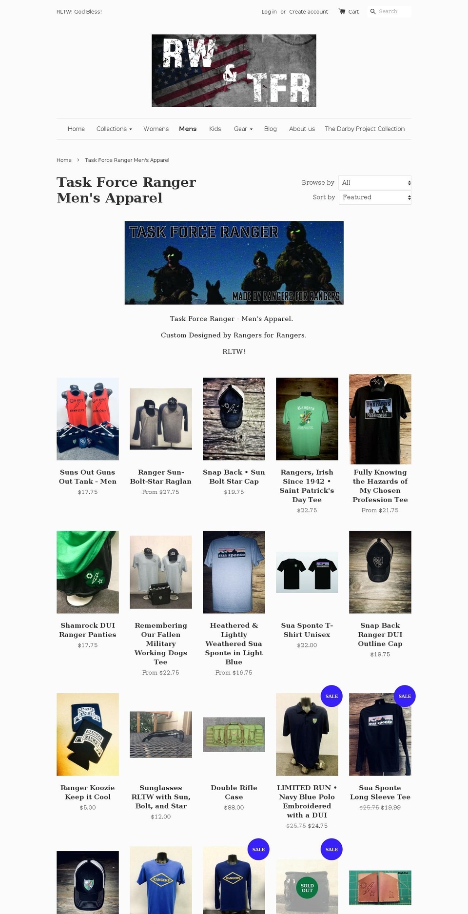 taskforceranger.com — Shopify storefront screenshot