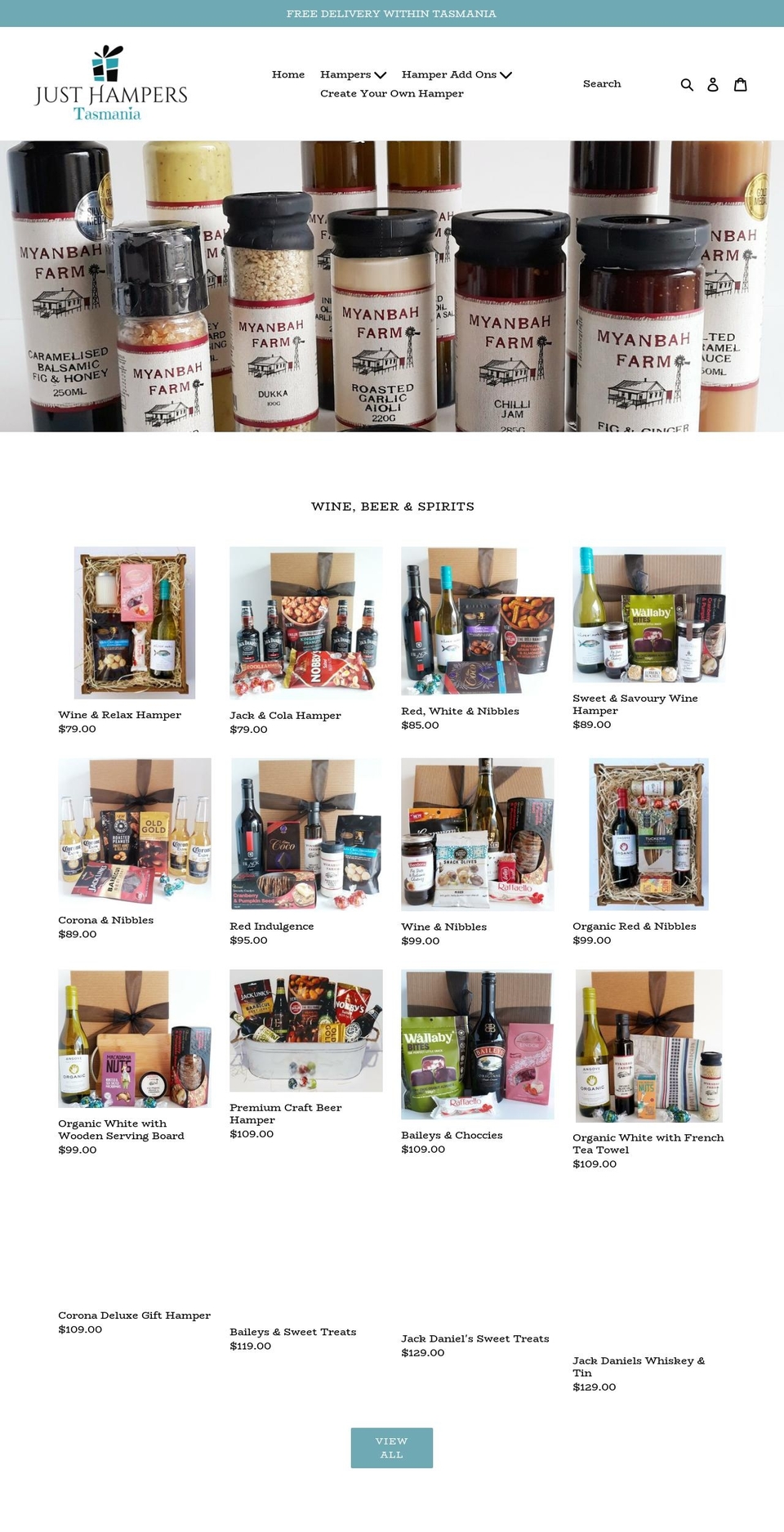 tasmaniangifthampers.com.au shopify website screenshot