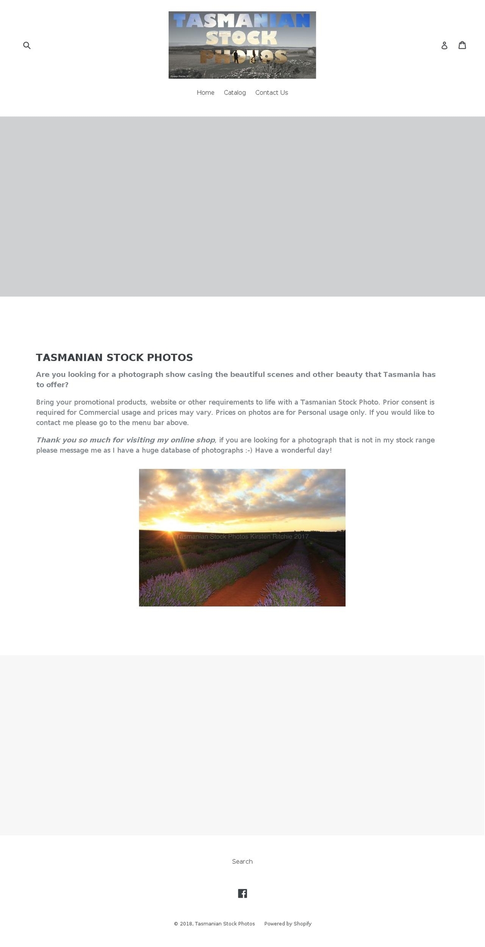 tasmanianstockphotos.com — Shopify storefront screenshot
