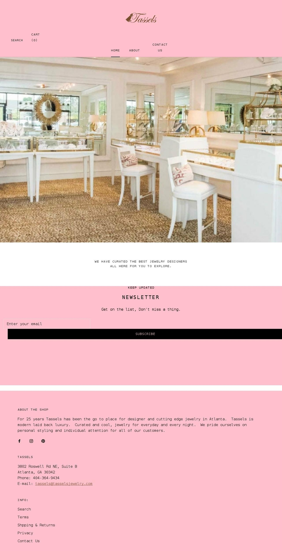 tasselsjewelry.com shopify website screenshot