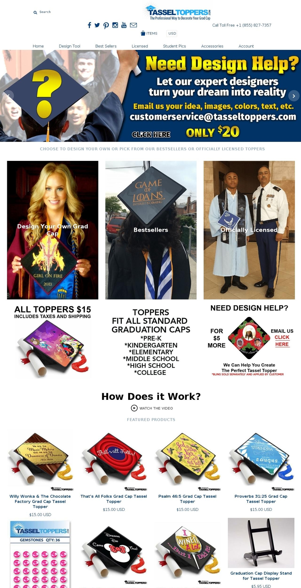 tasseltoppers.net shopify website screenshot