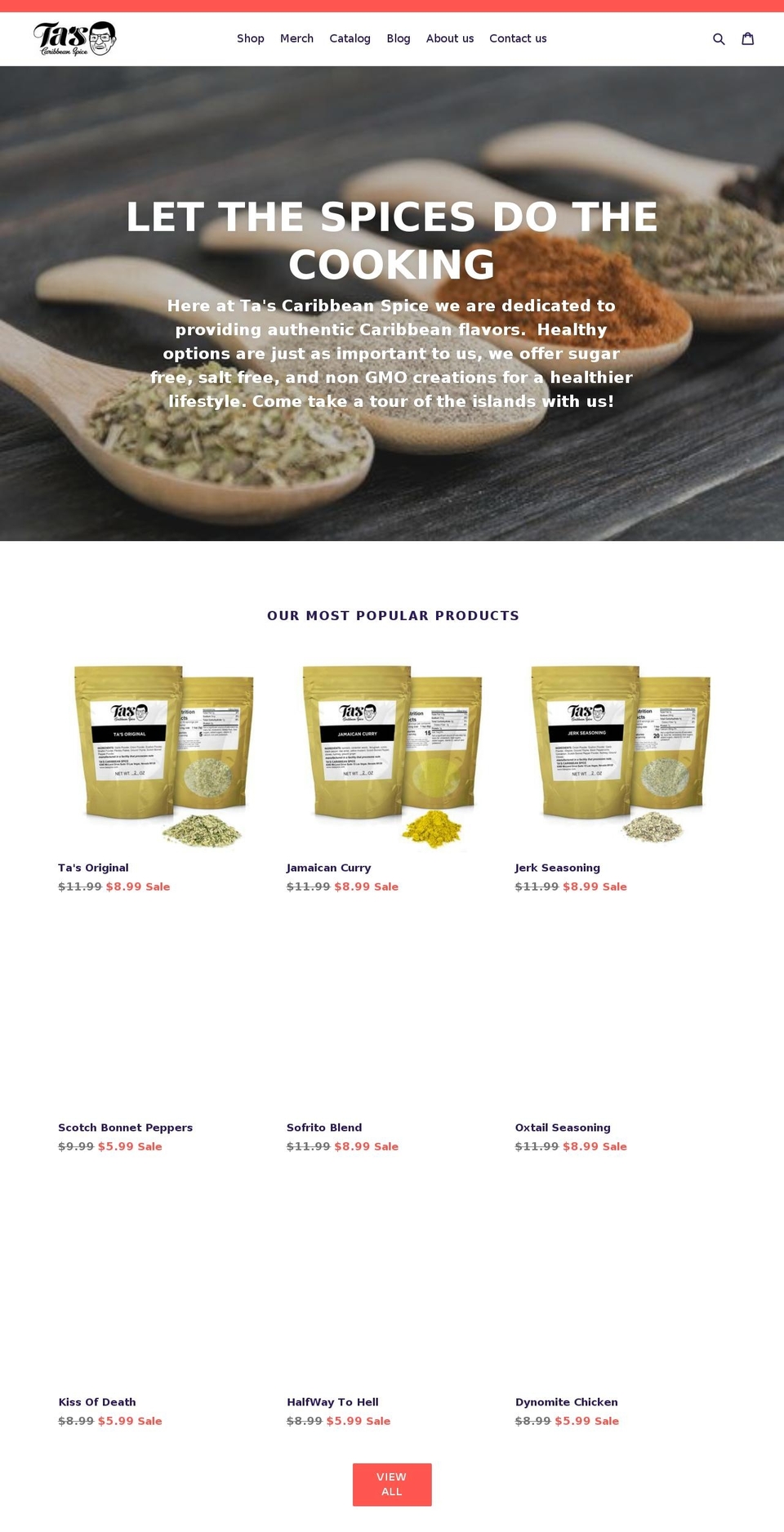 tasspice.com shopify website screenshot