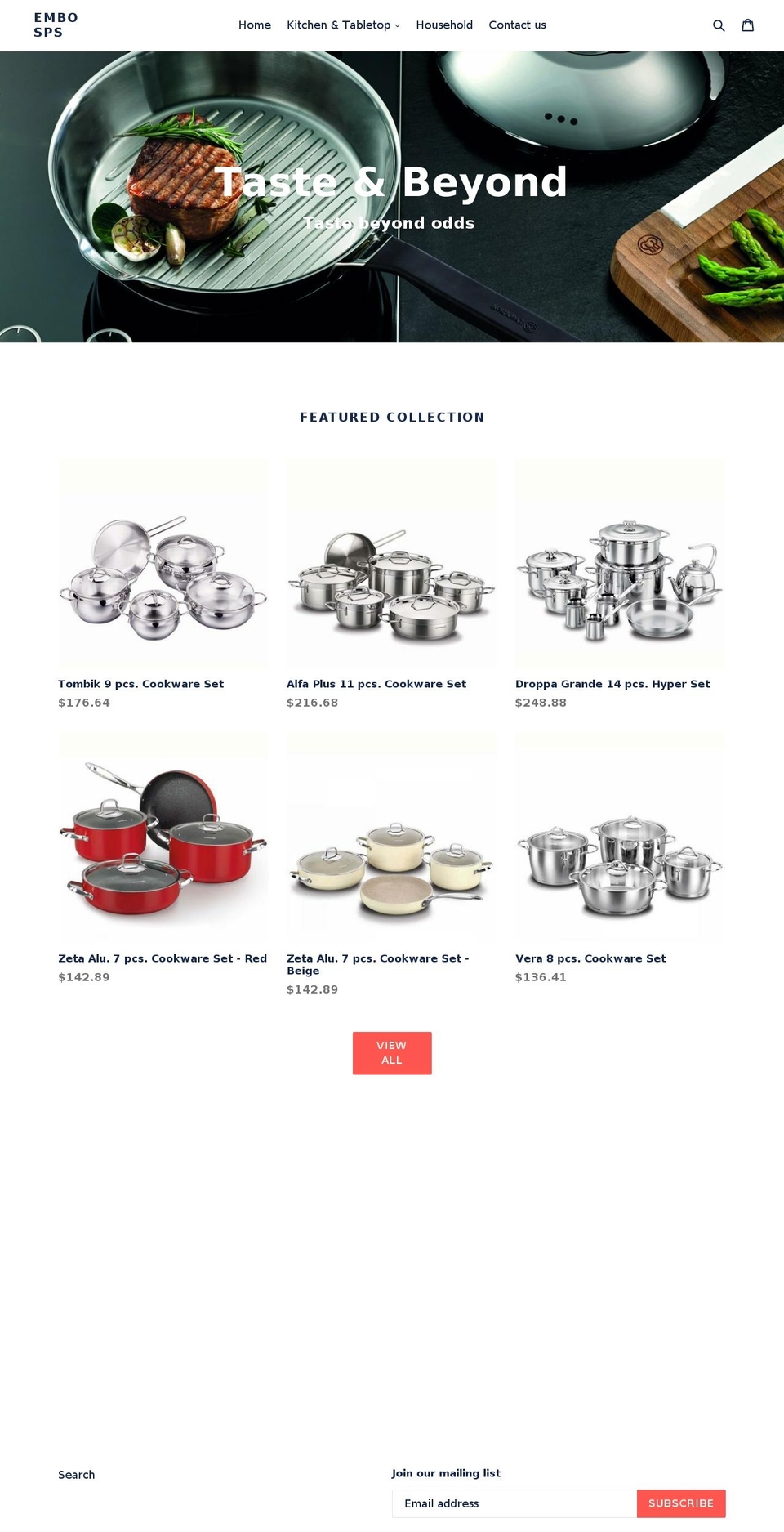 tasteandbeyond.com — Shopify storefront screenshot