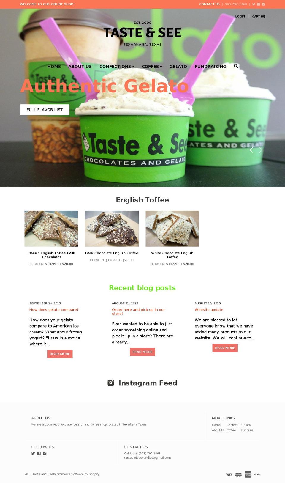 tasteandseechocolates.com shopify website screenshot