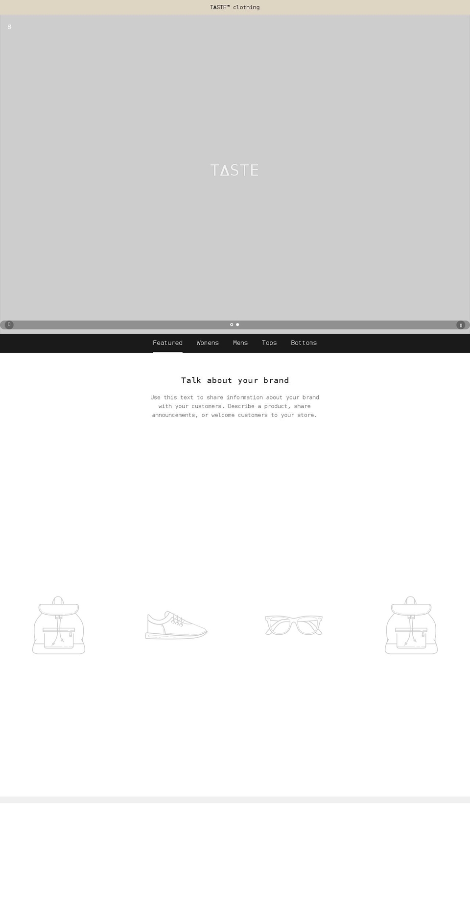 tasteclothingline.com shopify website screenshot