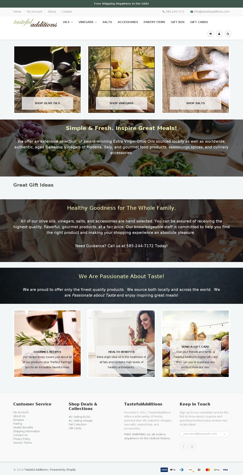 tastefuladditions.com shopify website screenshot