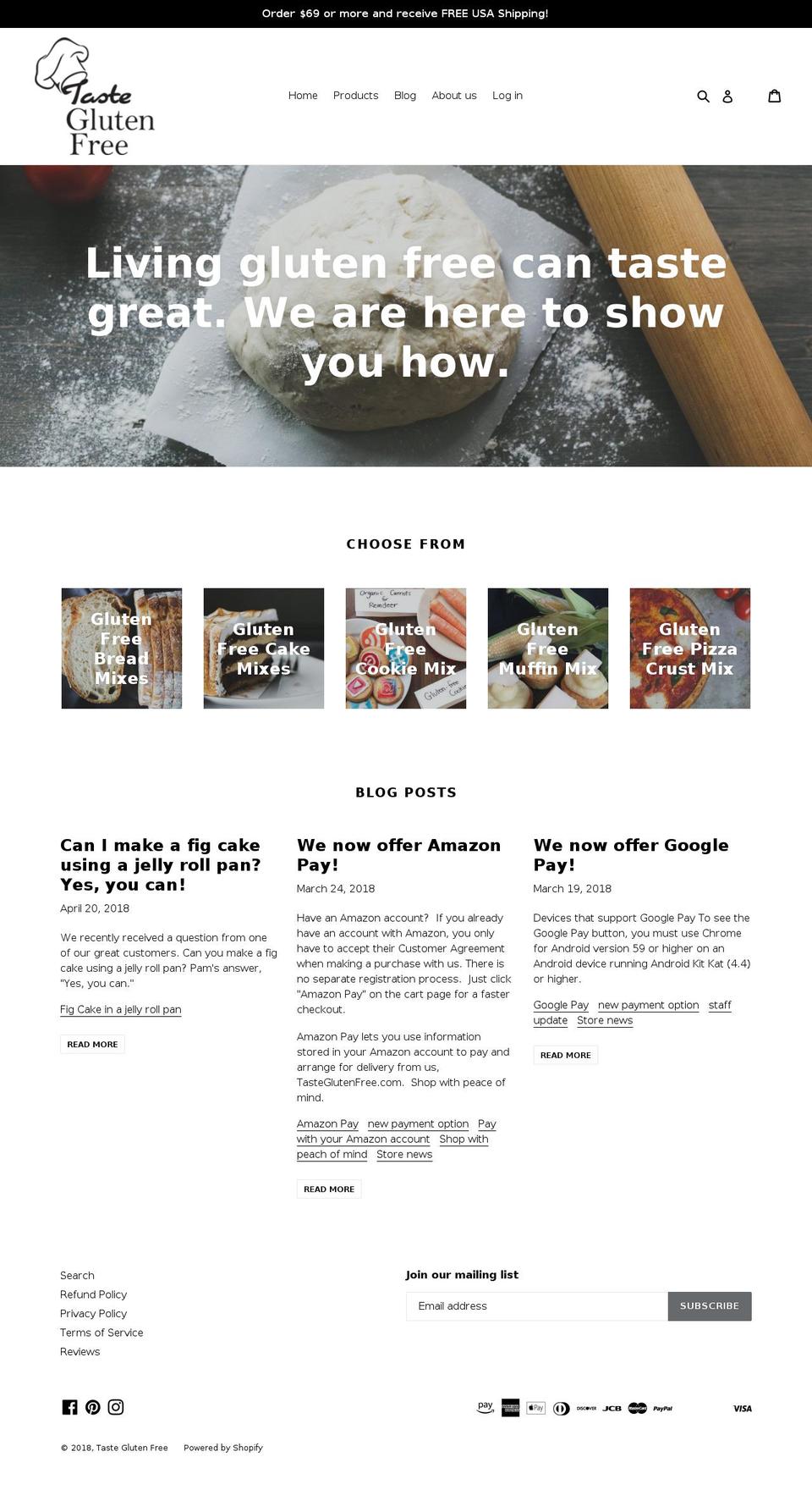 Copy of Debut+YOTPO Shopify theme site example tasteglutenfree.com