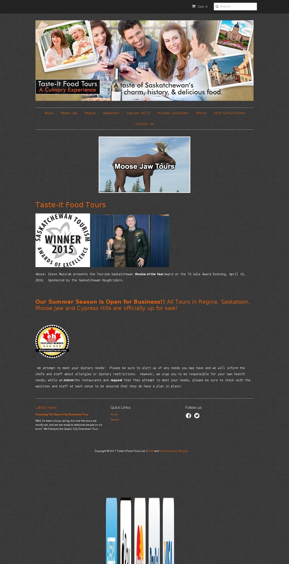 tasteitfoodtours.com shopify website screenshot