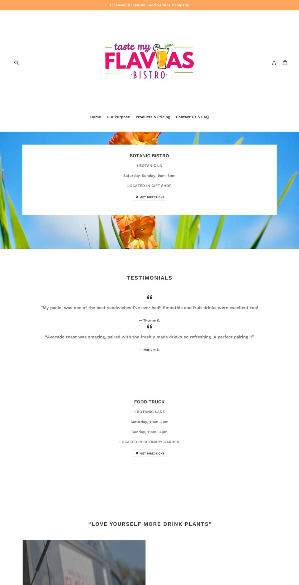 tastemyflavias.com — Shopify storefront screenshot