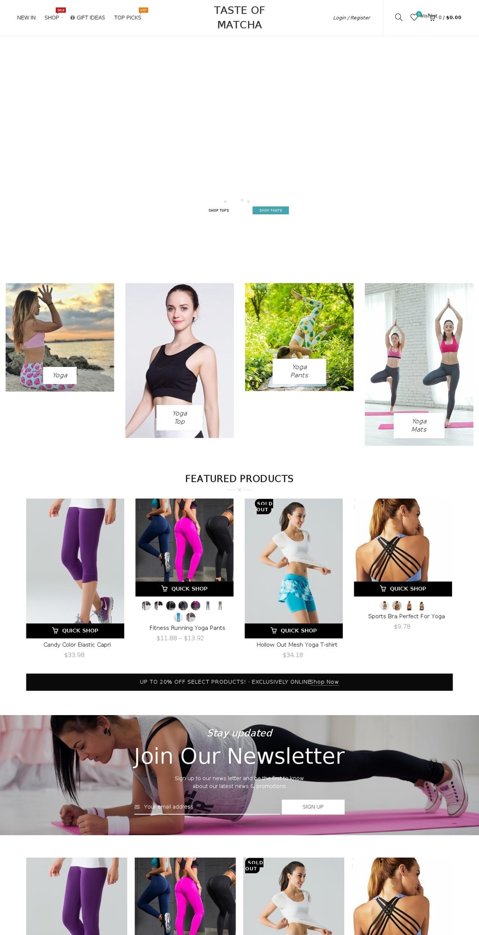 yoga-store-theme-v1-1 Shopify theme site example tasteofmatcha.com