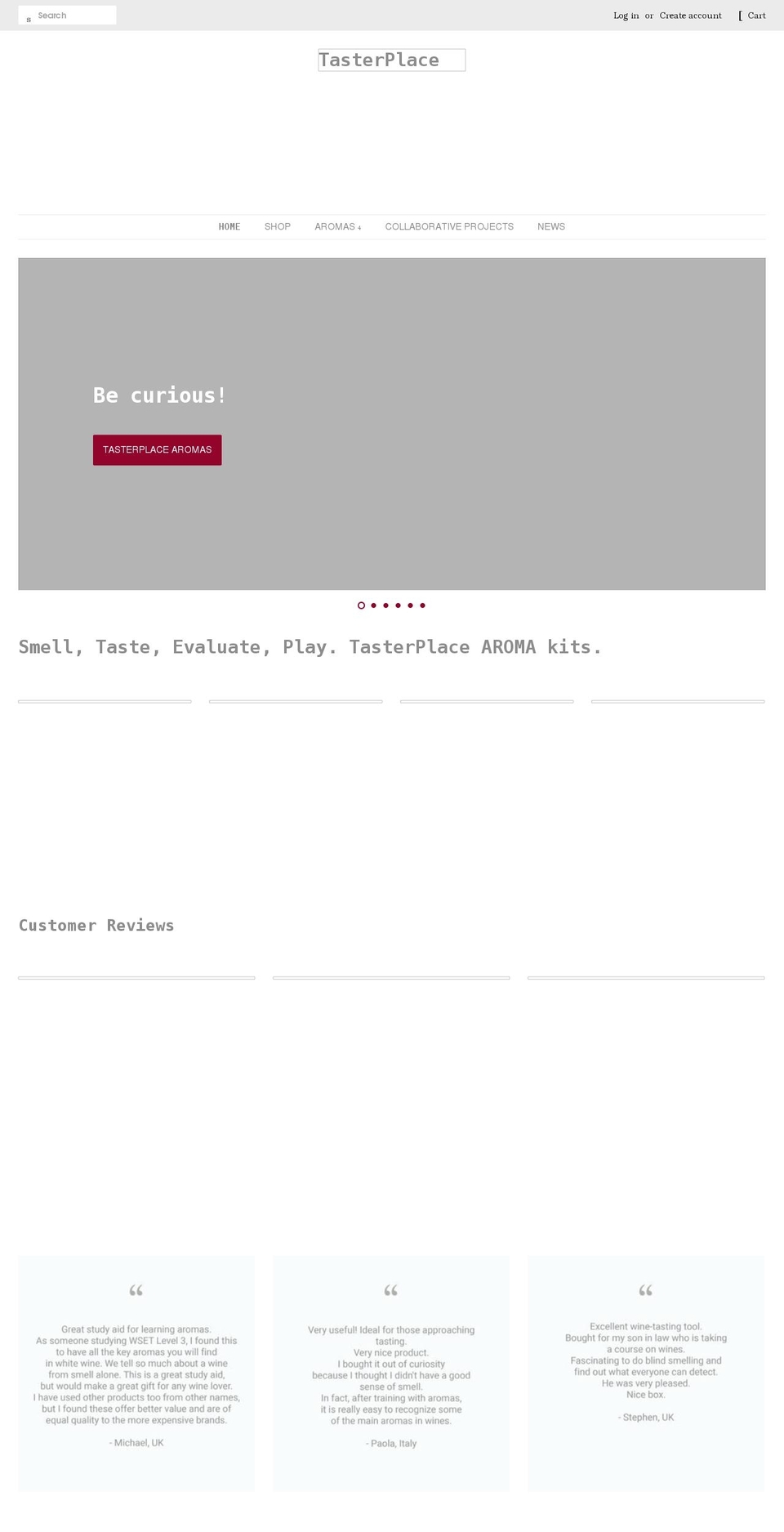 tasterplace.shop shopify website screenshot