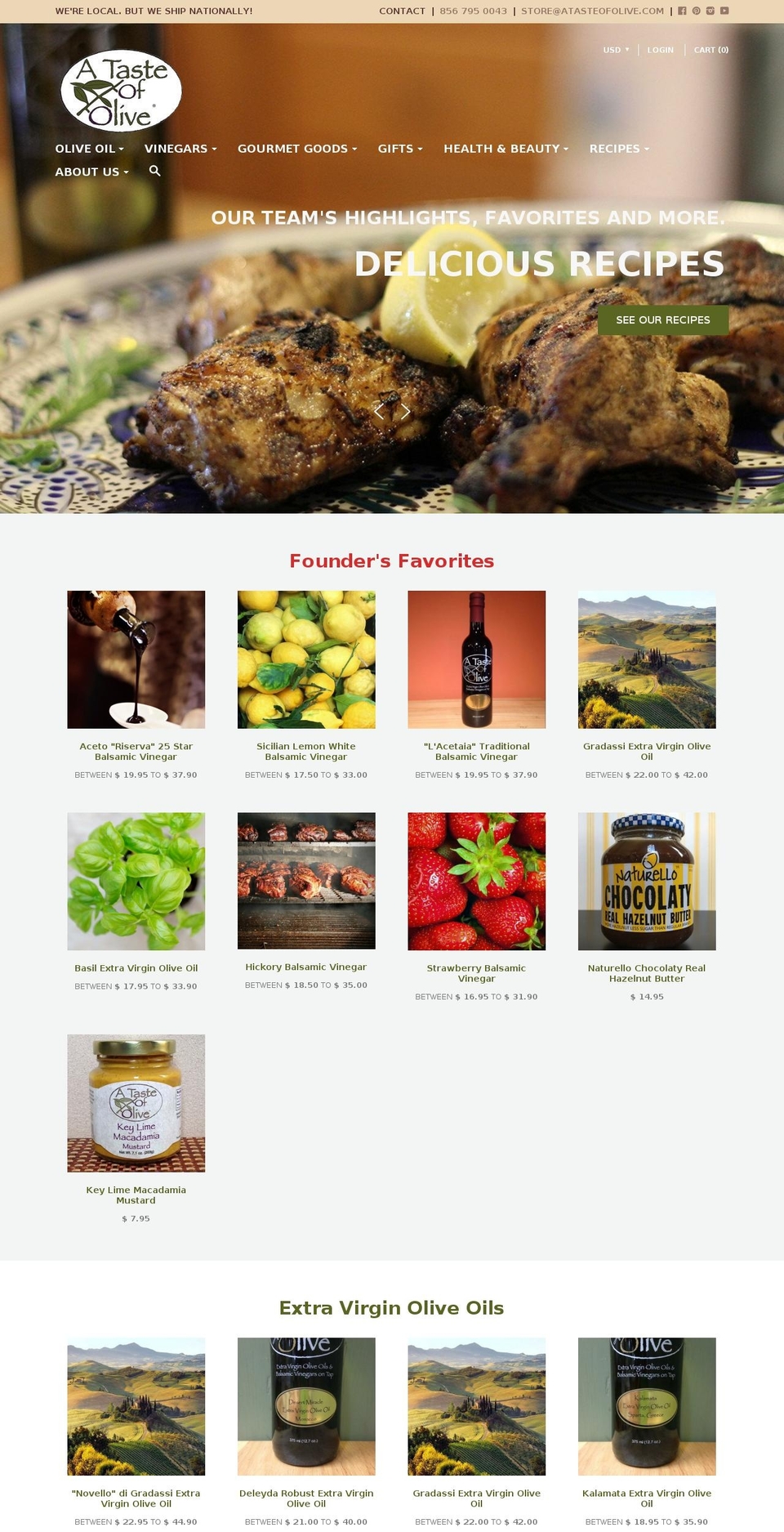 Copy of Focal Shopify theme site example tastesofolive.com