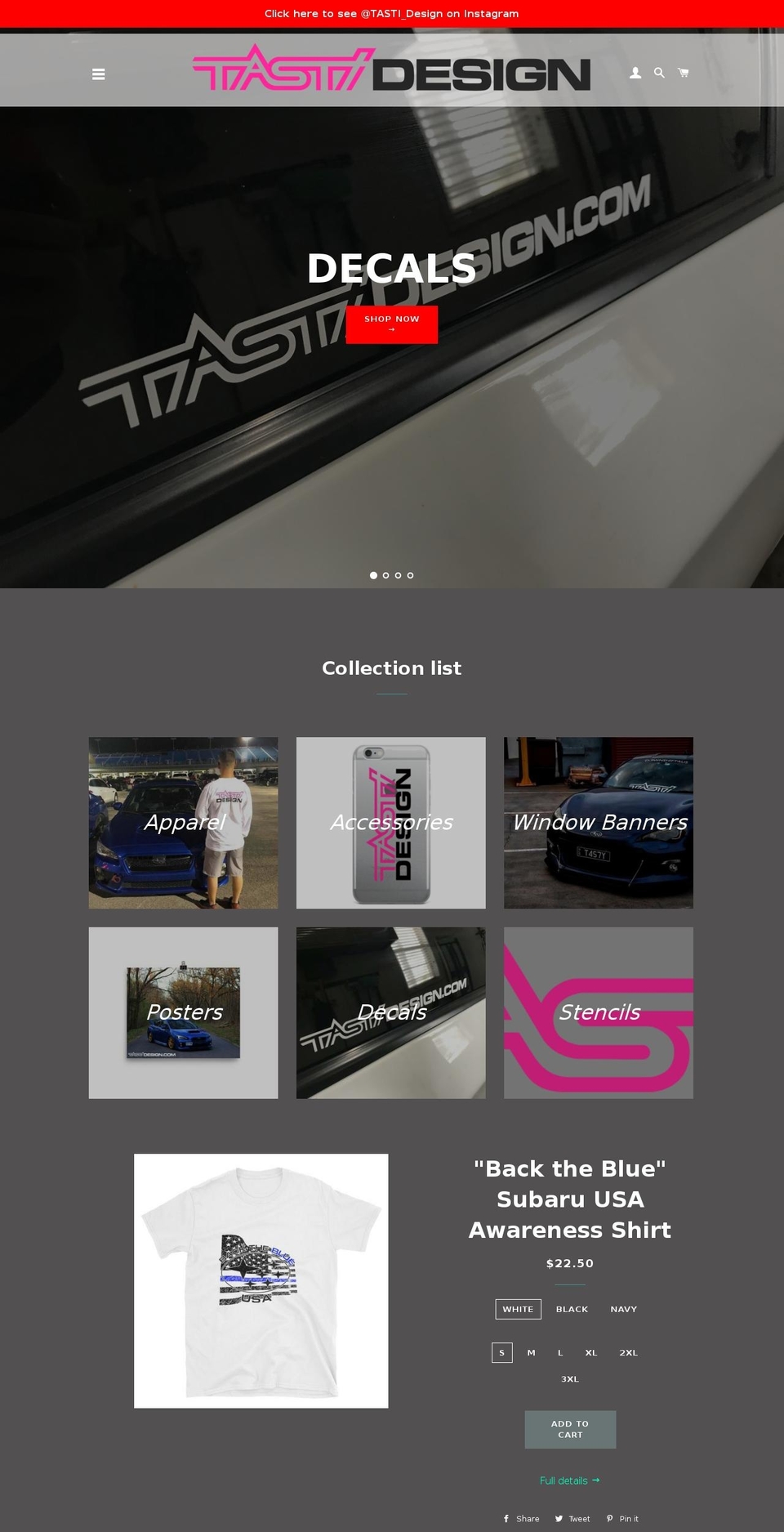 tastidesign.com — Shopify storefront screenshot