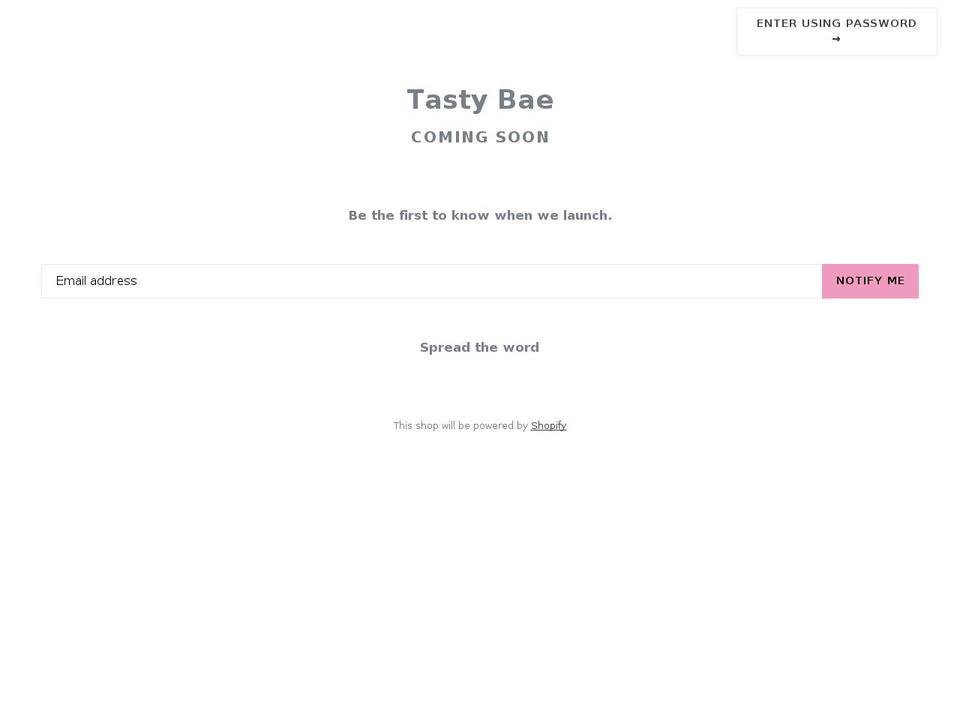 tastybae.com — Shopify store on .com