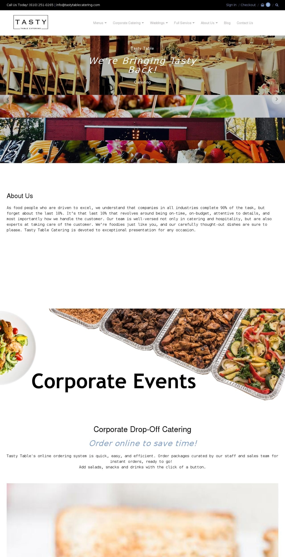 Copy of FullService-Providence Shopify theme site example tastycorporatecatering.com