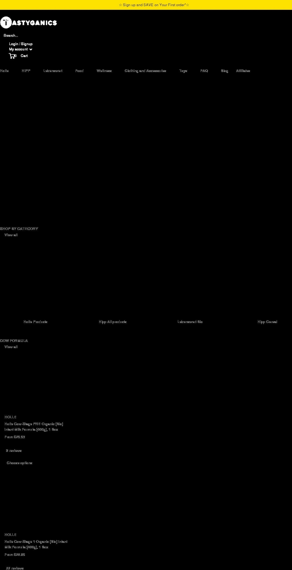 tastyganics.com shopify website screenshot