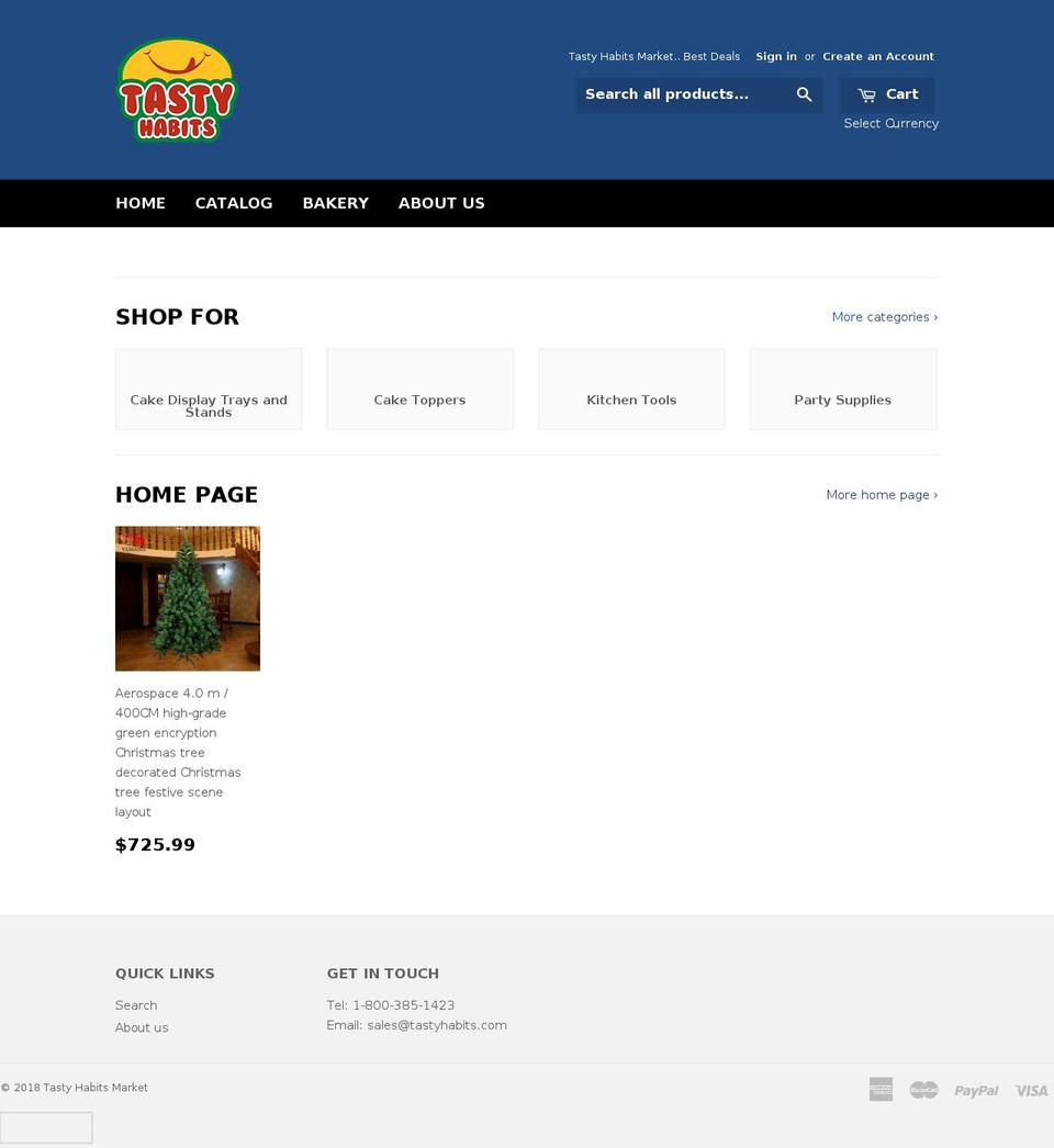 tastyhabitsmarket.com shopify website screenshot