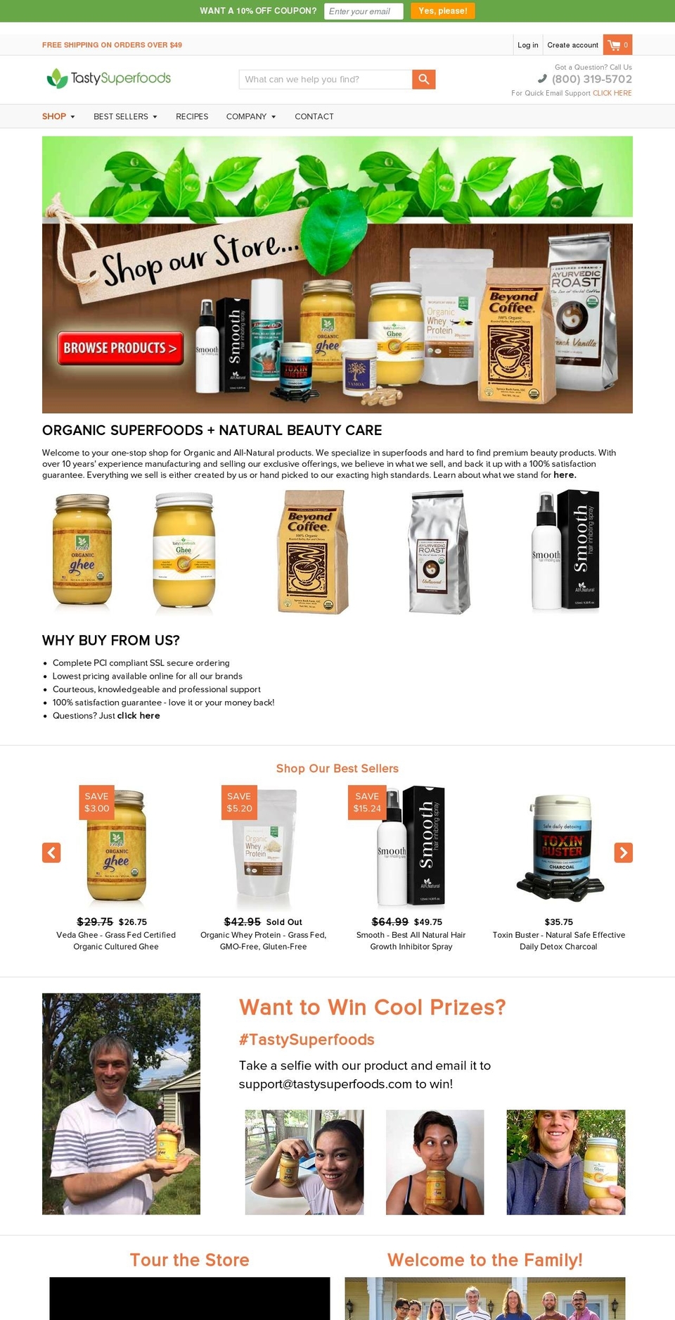 tastyhealthproducts.com shopify website screenshot