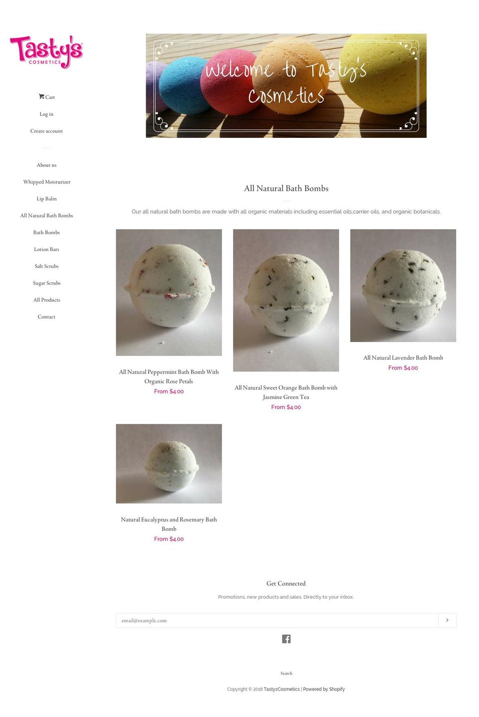 tastyscosmetics.com — Shopify storefront screenshot