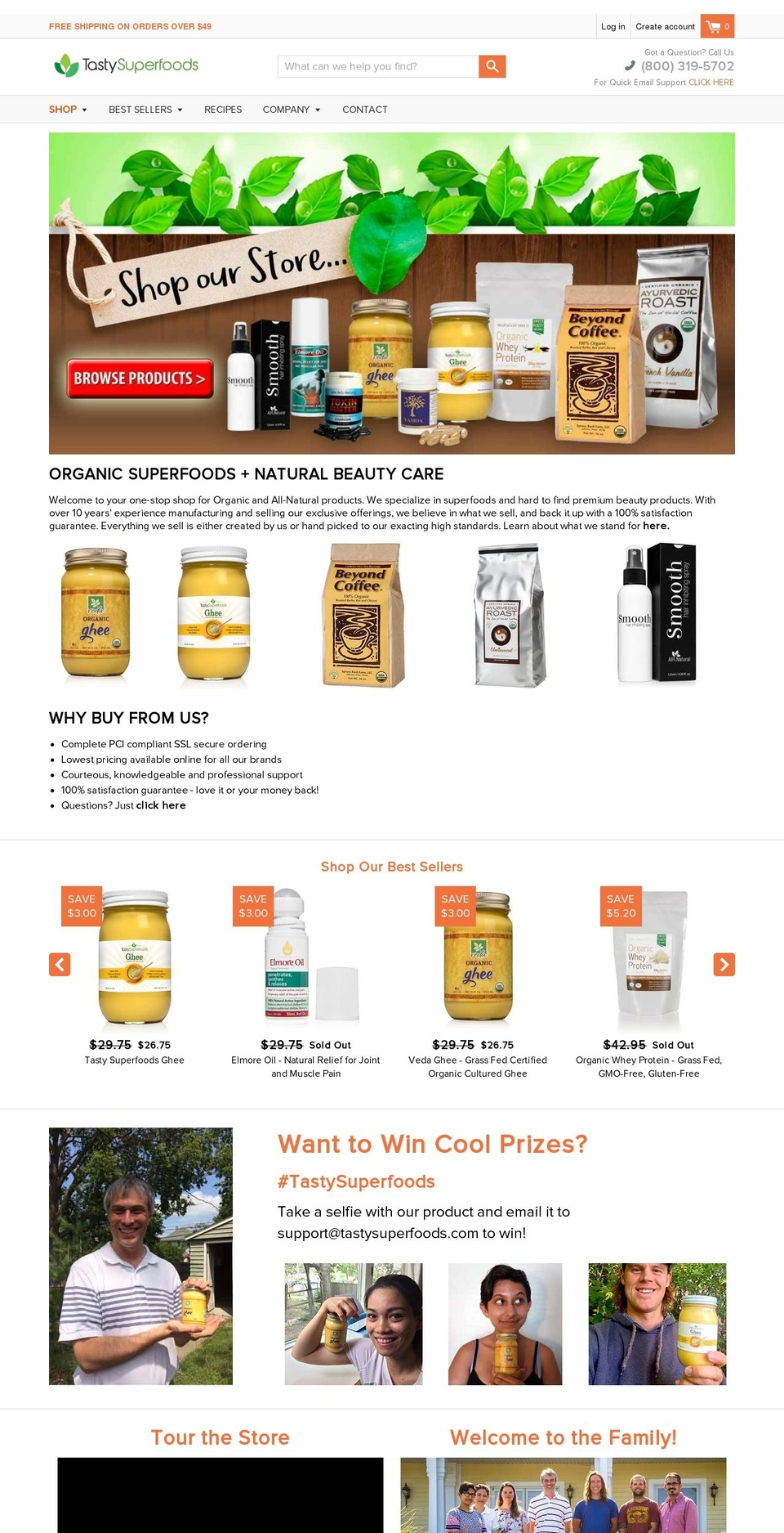 tastysuperfoods.com shopify website screenshot