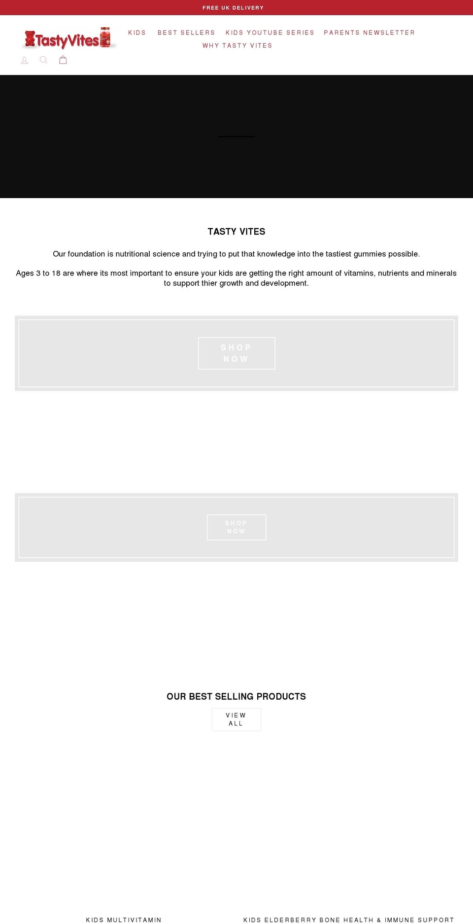 tastyvites.com shopify website screenshot