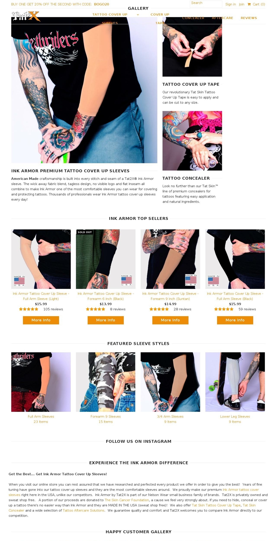 tat2x.com — Shopify storefront screenshot