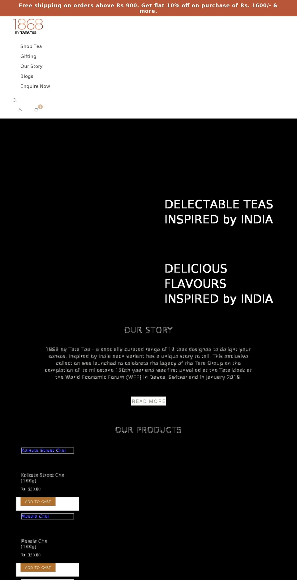 tatatea1868.com shopify website screenshot