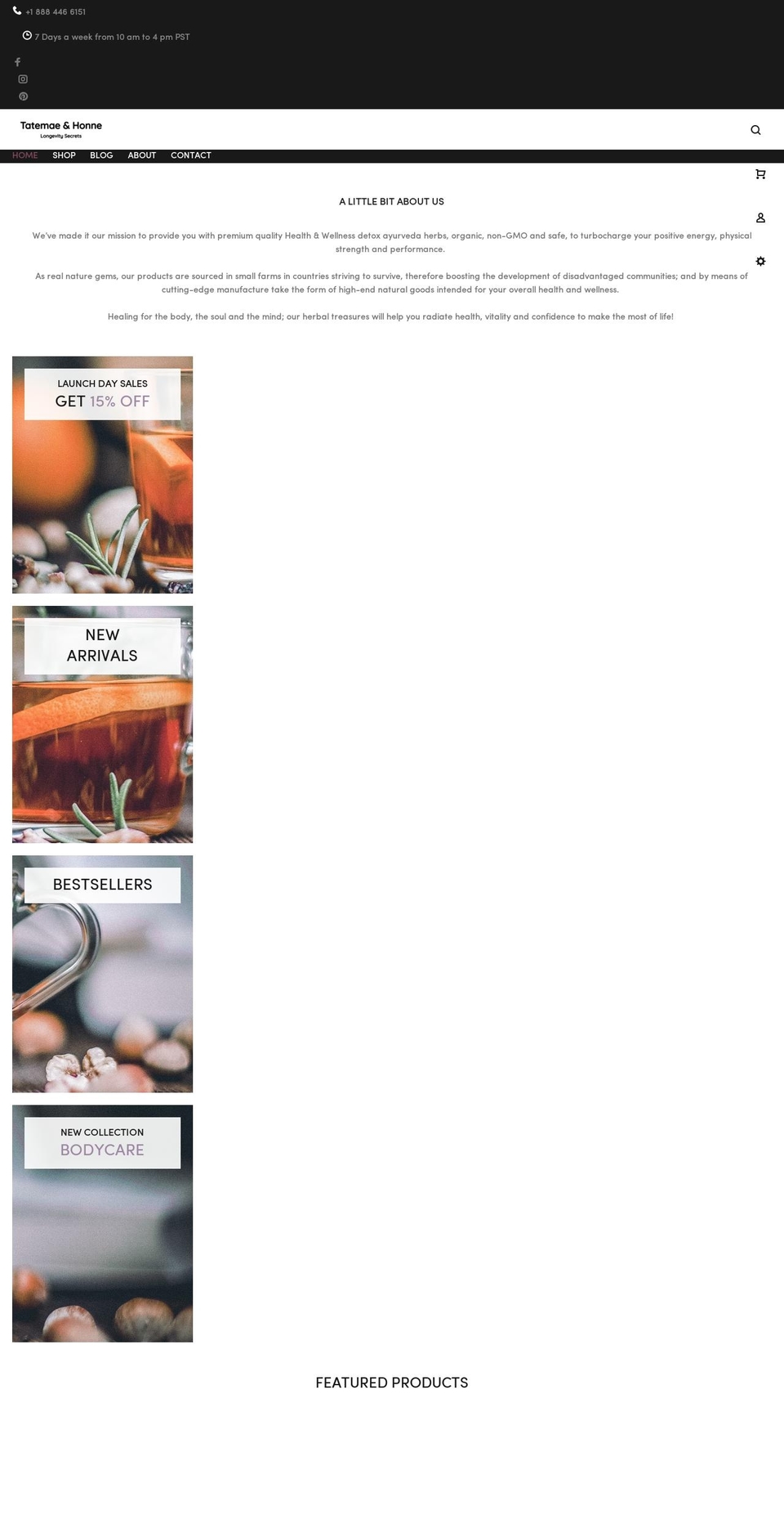 tatemaeandhonne.com — Shopify storefront screenshot