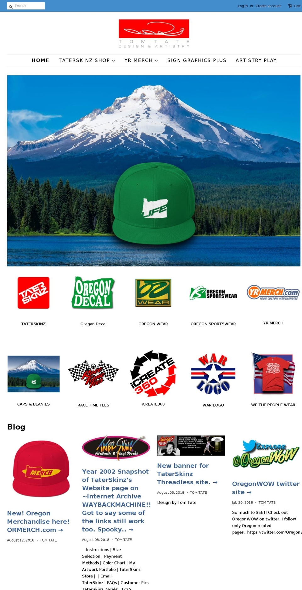 taterstees.com — Shopify storefront screenshot