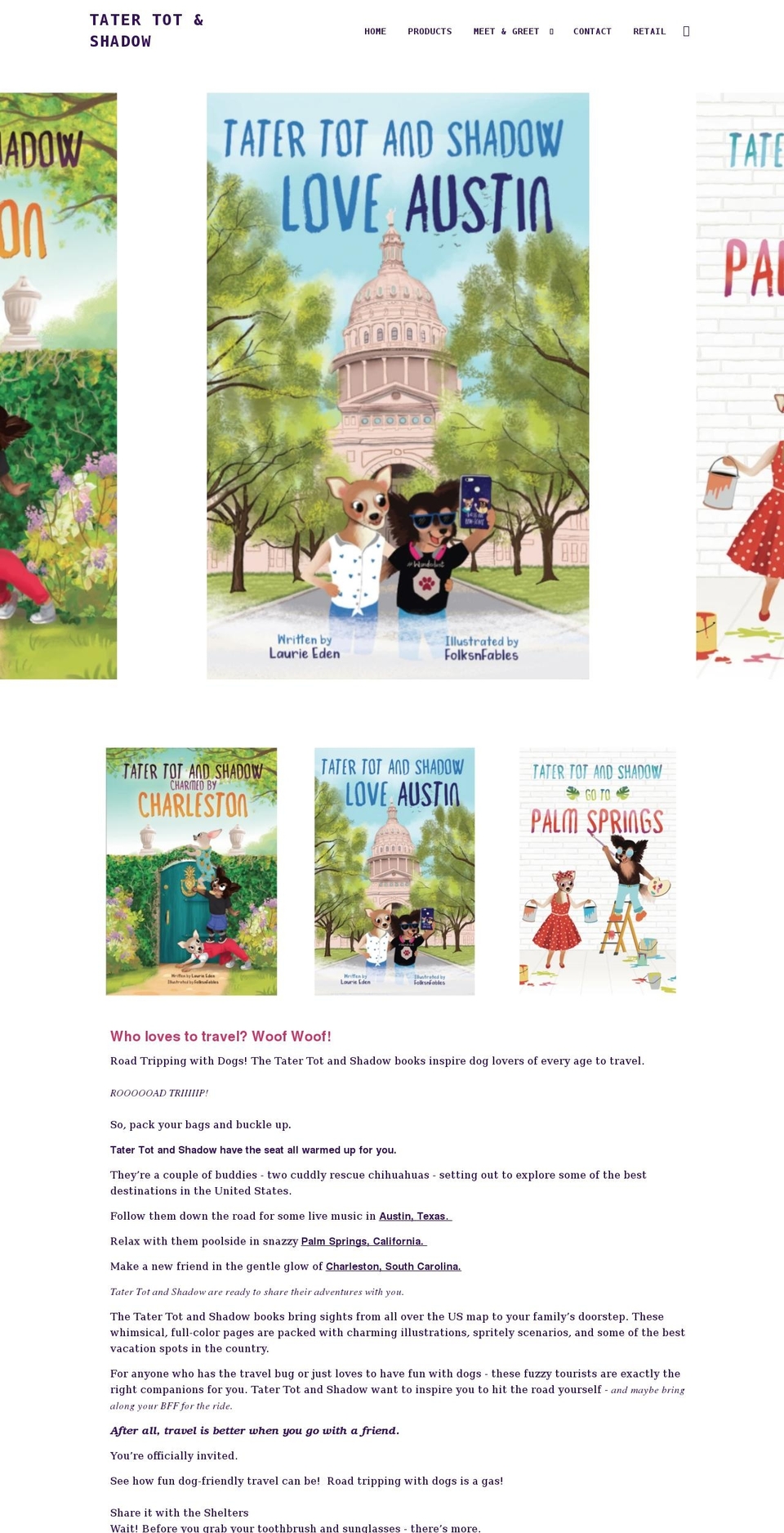 tatertotandshadow.com shopify website screenshot