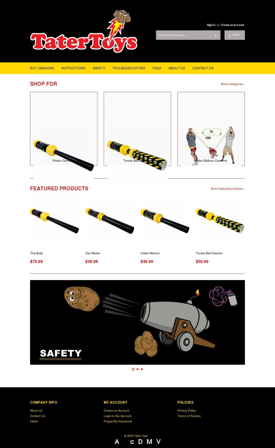 tatertoys.com shopify website screenshot