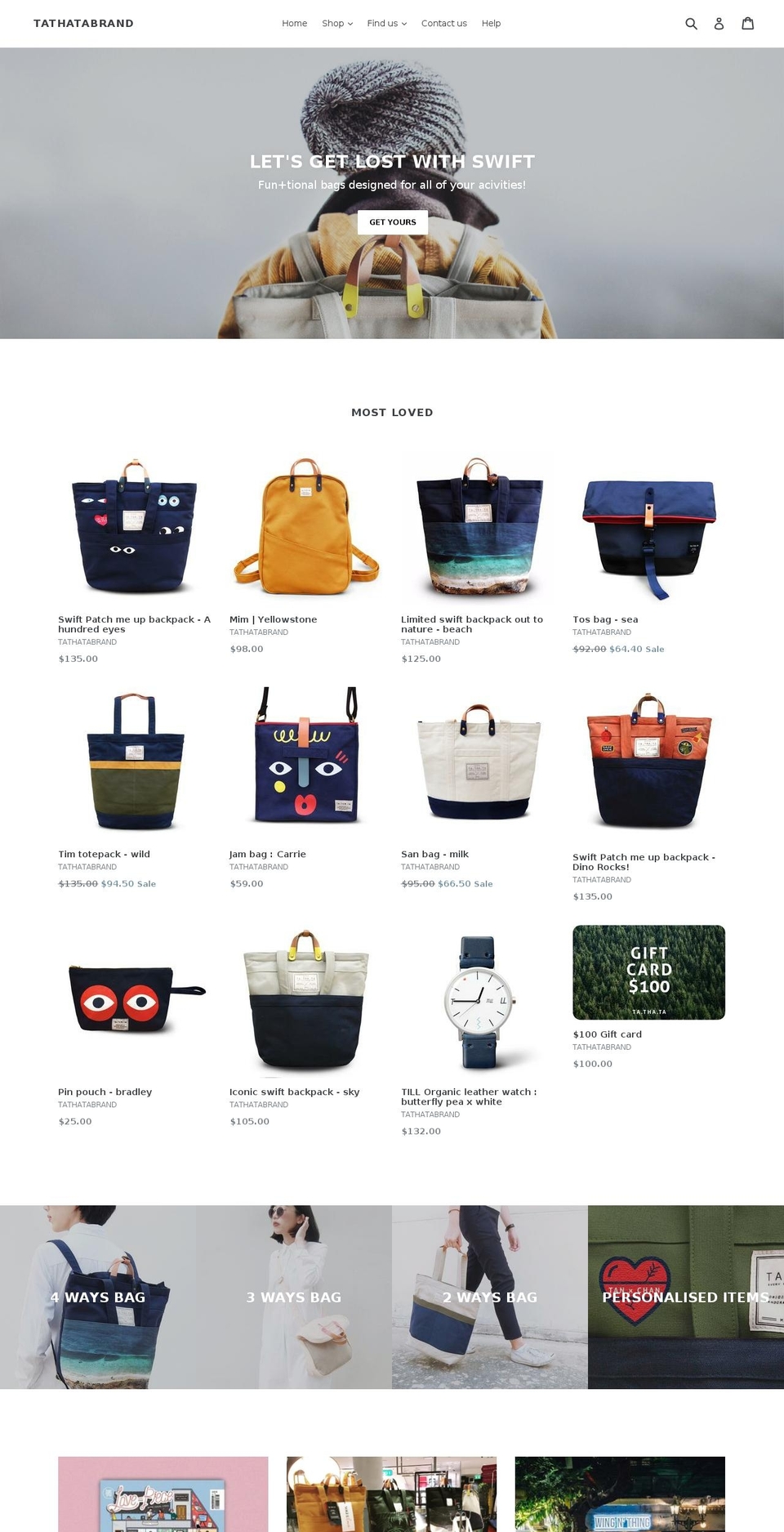 tathatabrand.com shopify website screenshot