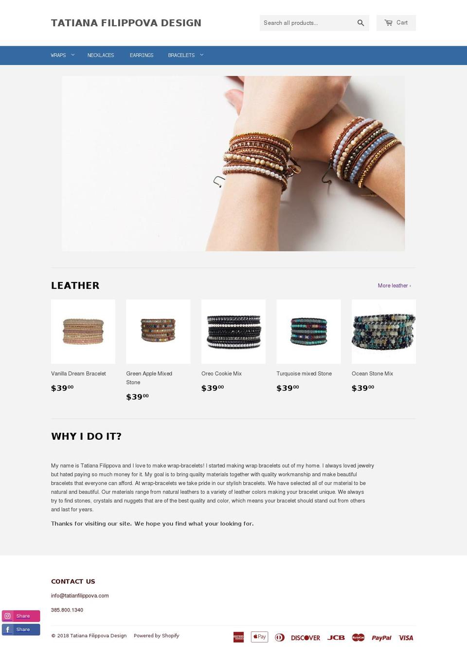 tatianafilippova.com shopify website screenshot