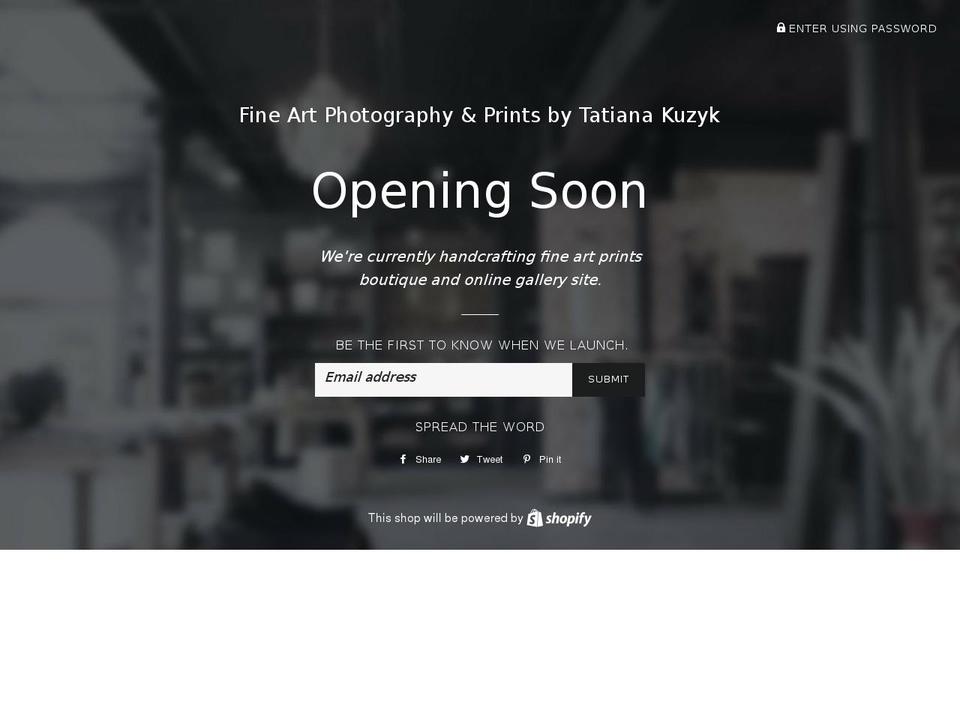 tatianakuzyk.com shopify website screenshot