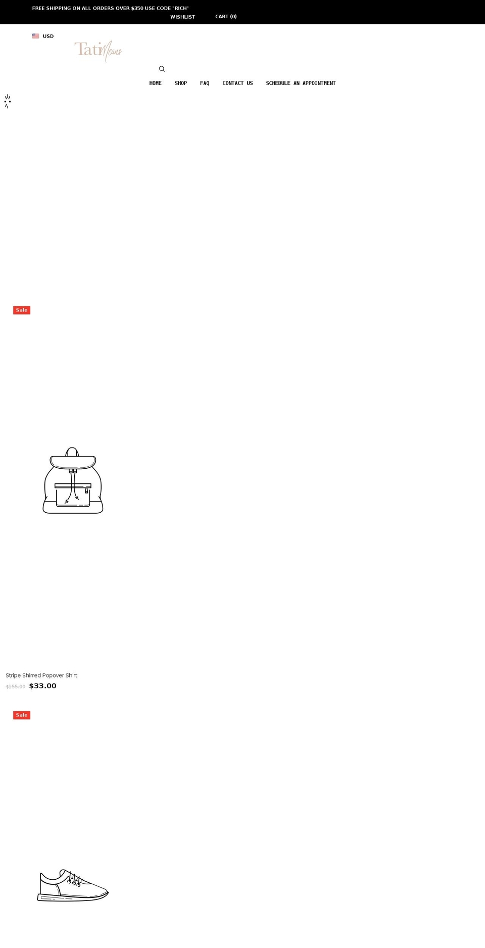 tatimeanscollection.com shopify website screenshot