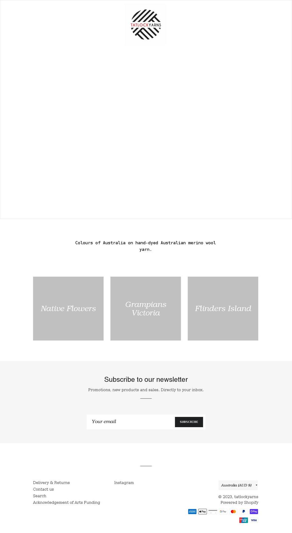 tatlockyarns.com shopify website screenshot