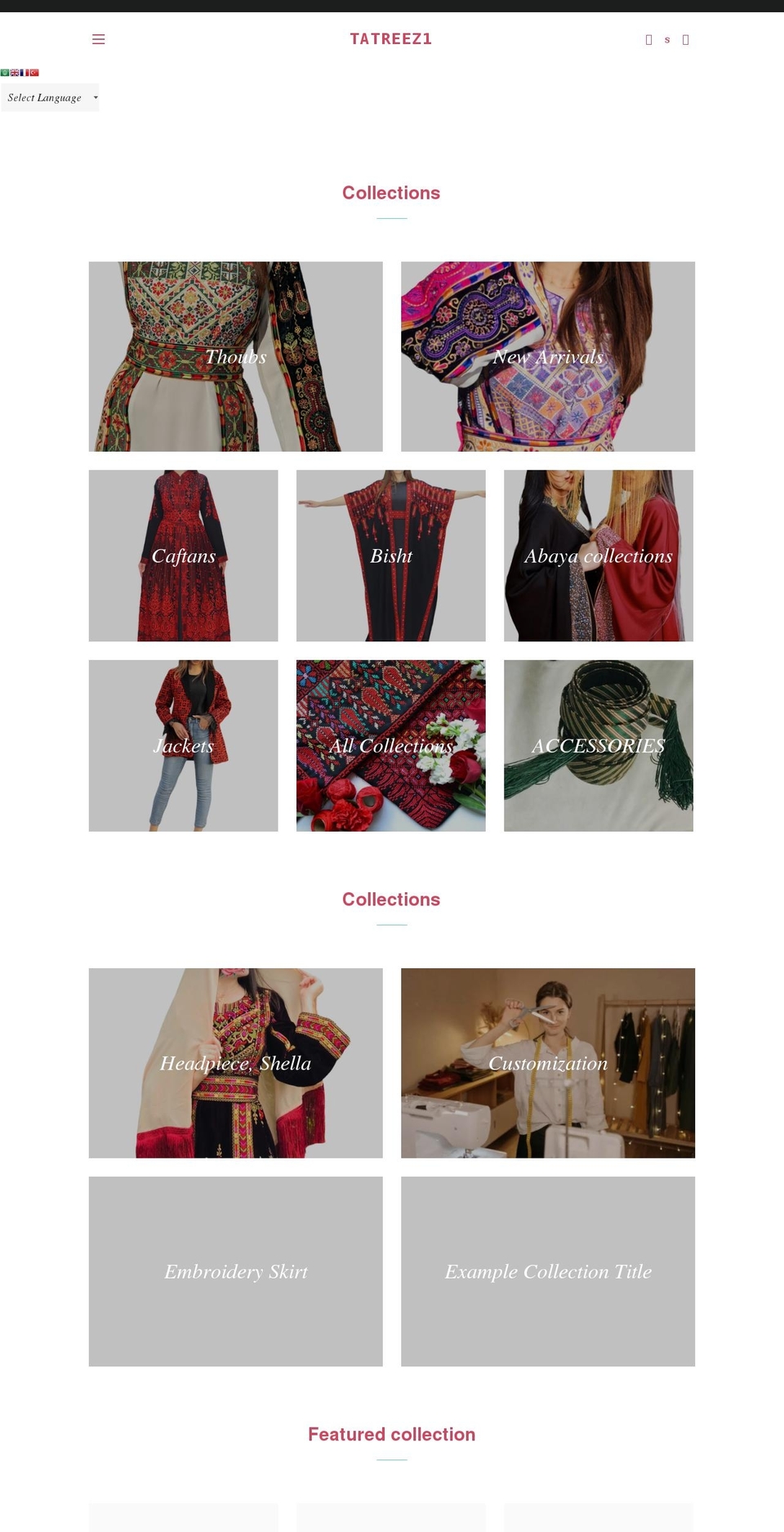 tatreez1.com shopify website screenshot