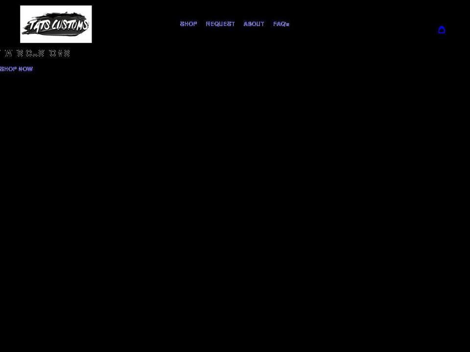 tatscustoms.com shopify website screenshot