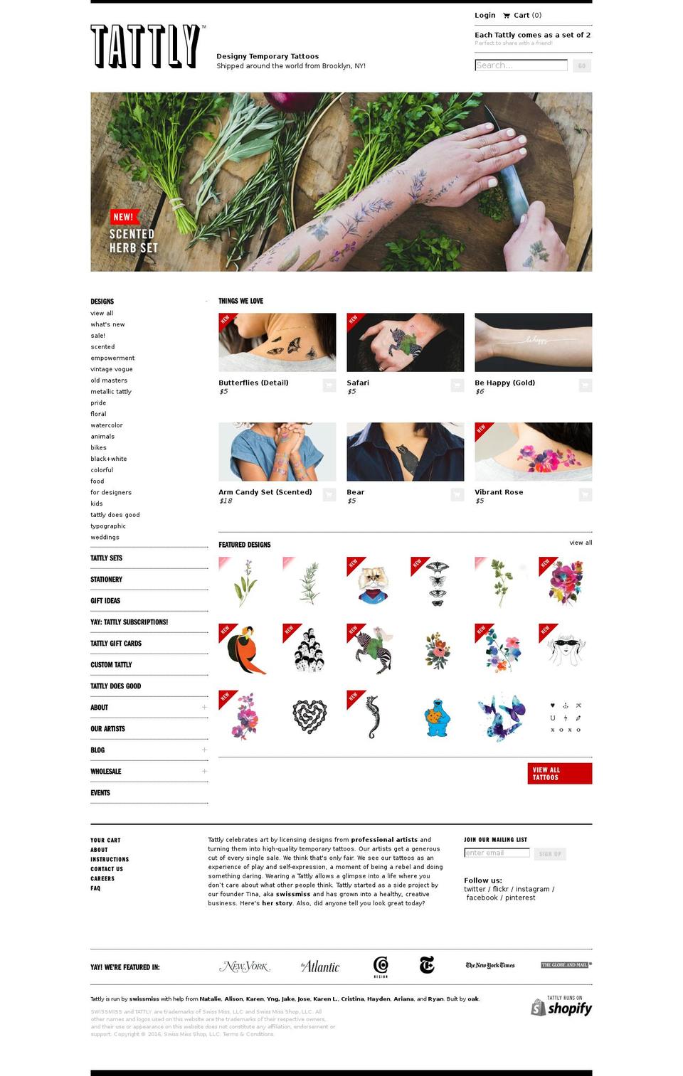Tattly Shopify theme site example tatt.ly